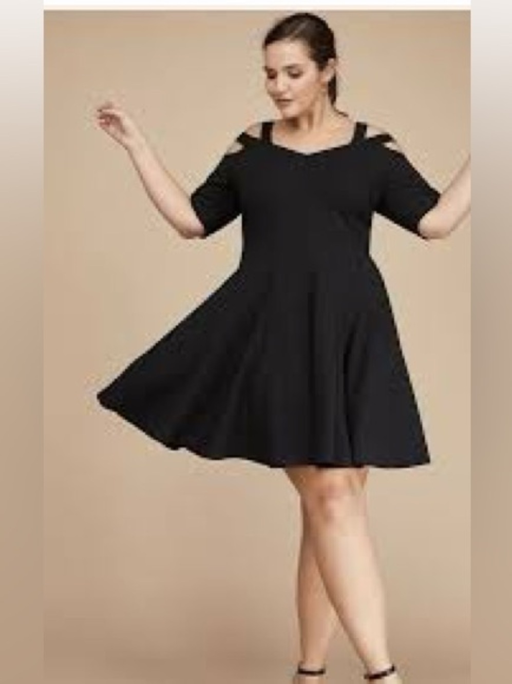 Lane Bryant Black Cold-Shoulder Black dress NWT - Picture 14 of 14